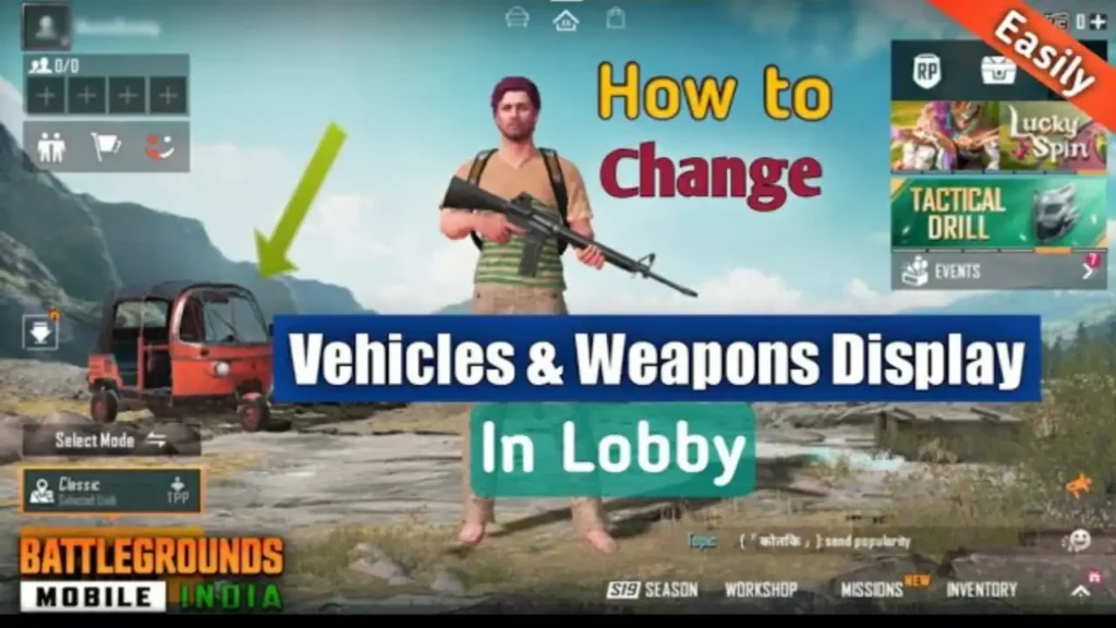 How to Change the Weapon Displayed in Lobby of Battlegrounds Mobile India (BGMI)